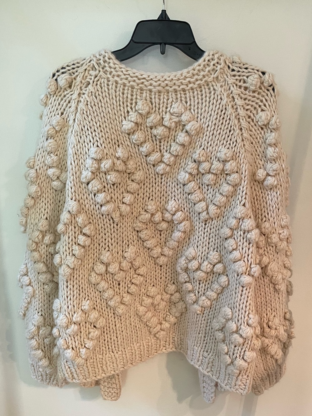 En Crème | NWT | Knit Popcorn Heart Cardigan Sweater - Picture 3 of 4